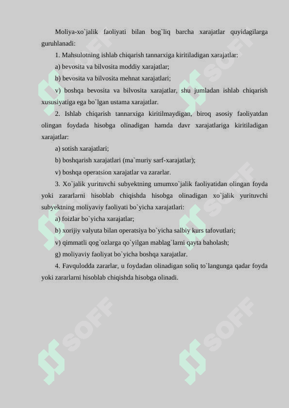 ISHLAB CHIQARISH VA DAVR HARAJATLARI TAHLILI 5