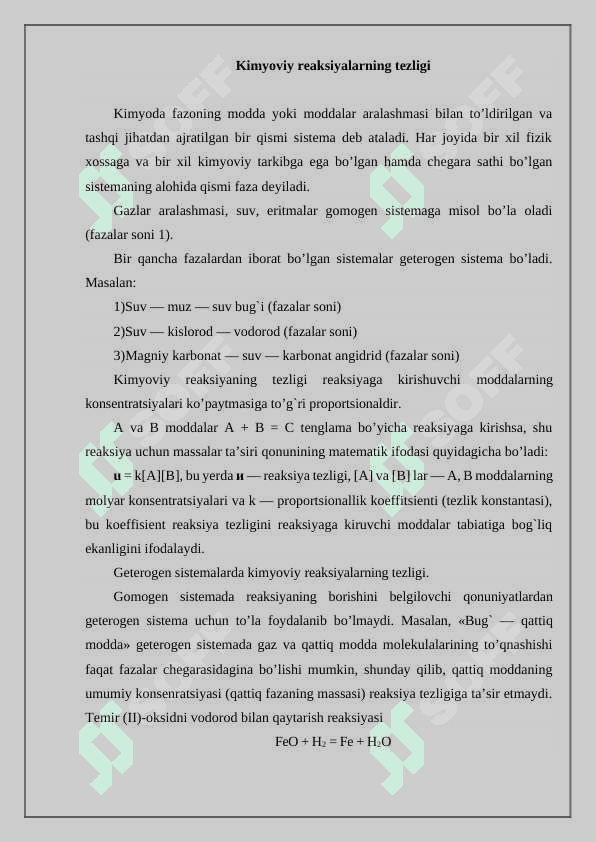 Kimyoviy reaksiyalar 2