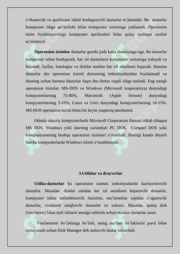Kompyuterning dasturiy ta‘minoti 4