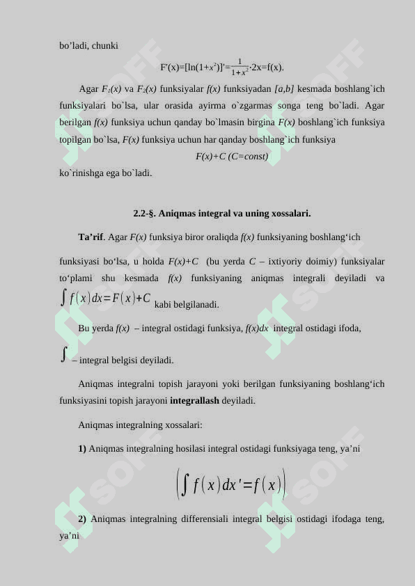 Aniq integral va uning xossalari 6