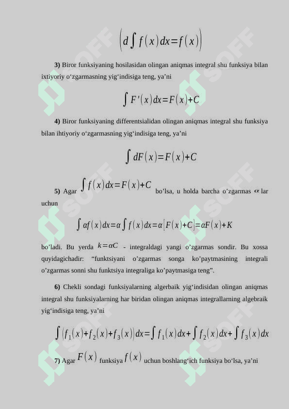 Aniq integral va uning xossalari 7