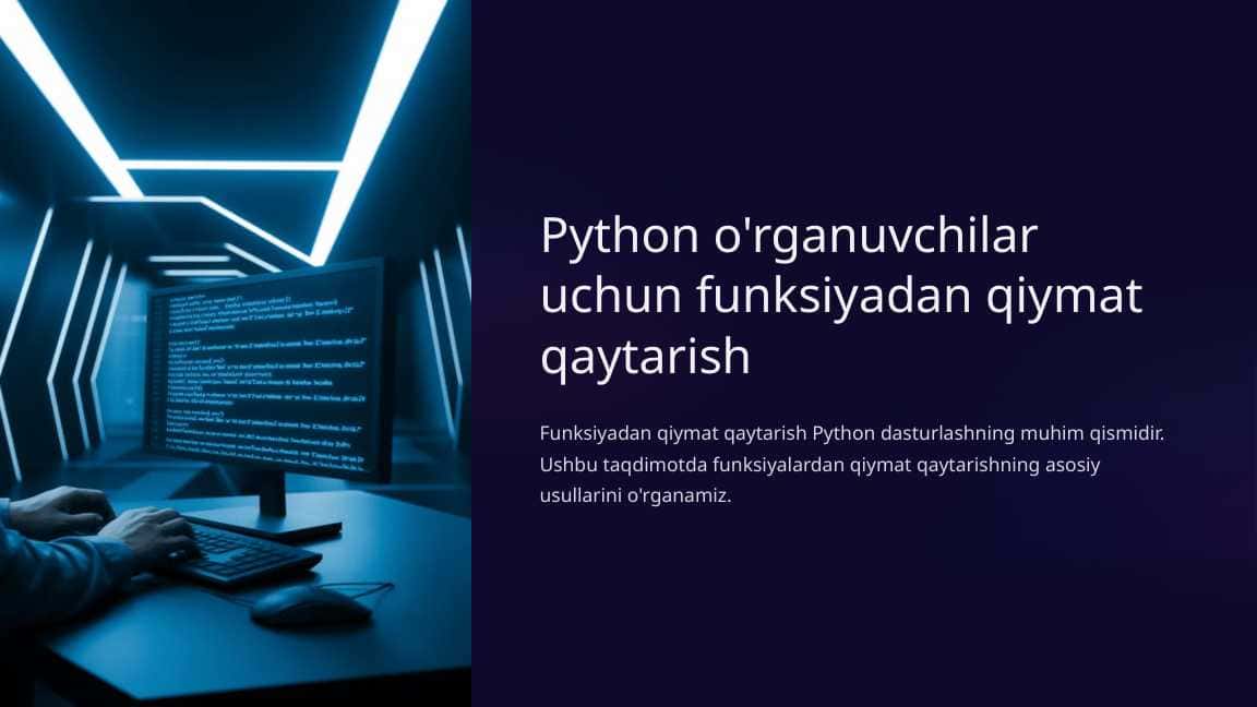 Python o'rganuvchilar uchun funksiyadan qiymat qaytarish