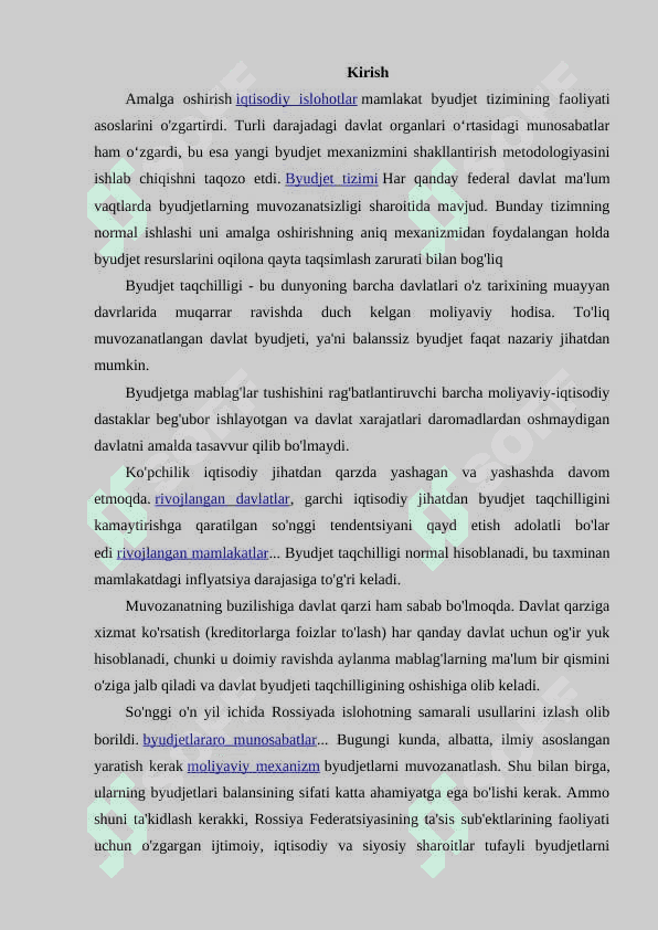 RIVOJLANGAN MAMLAKATLARDA DAVLAT QARZI DINAMIKASI VA TAHLILI 2