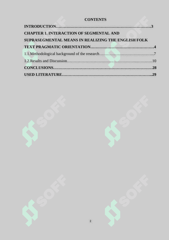 The interaction of Various Speech Segments English 2