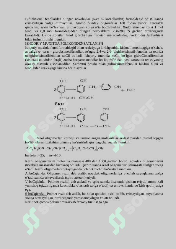 FENOL – ALDEGID POLIMERLARI 3