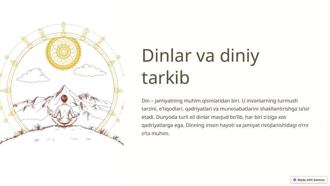 Dinlar va diniy tarkib
