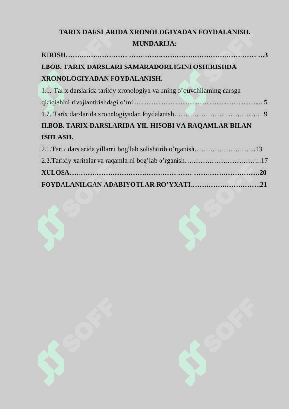Tarix darslarida xronologiyadan foydalanish 2