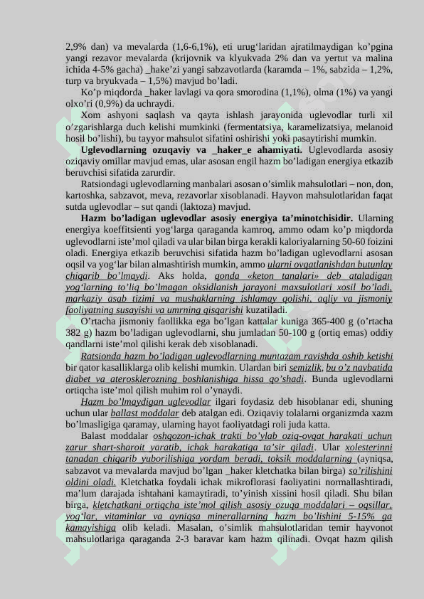 Uglevodlar miqdorini aniqlash usullari mavzusida mustaqil ish 4