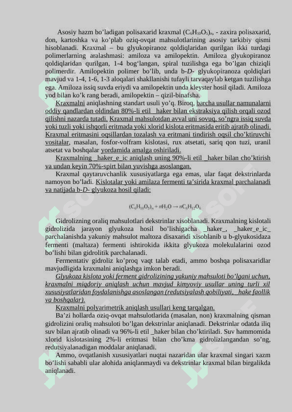 Uglevodlar miqdorini aniqlash usullari mavzusida mustaqil ish 8