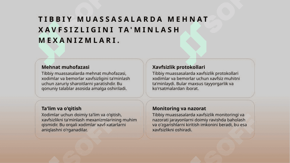TIBBIY MUASSASALARDA MEXNAT MUHOFAZASI VA TEXNIKA XAVFSIZLIGI. 5