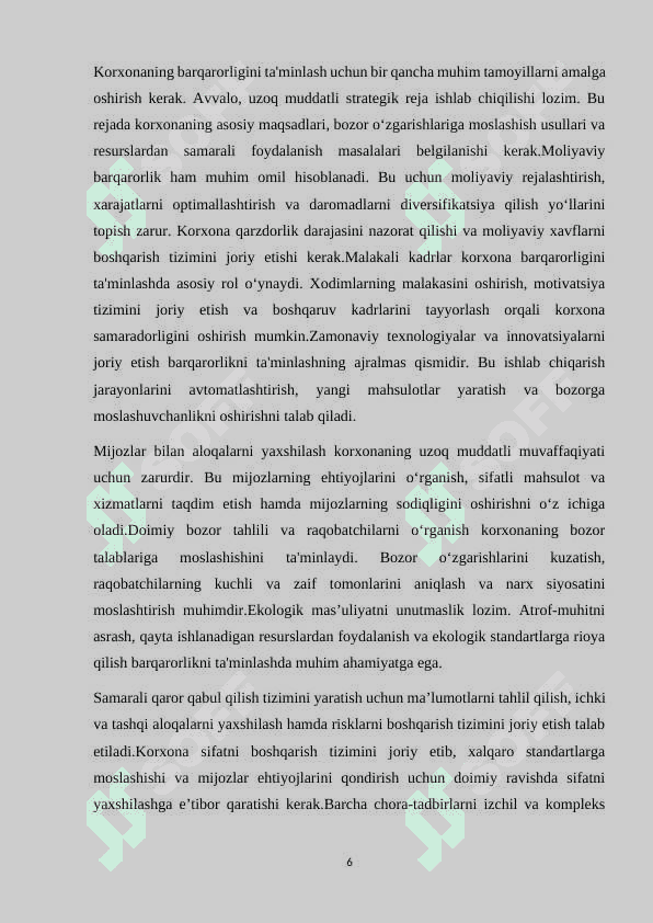 Davlatning iqtisodiyotni boshqarishdagi roli
Davlatning tadbirkorlikni qo’llab-quvvatlash vazifalari
Davlatning korxonalar ustidan nazorat funksiyalar 6