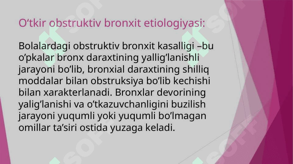 OBSTRUKTIV BRONXIT,BRONXIOLIT KASALLIGI 2