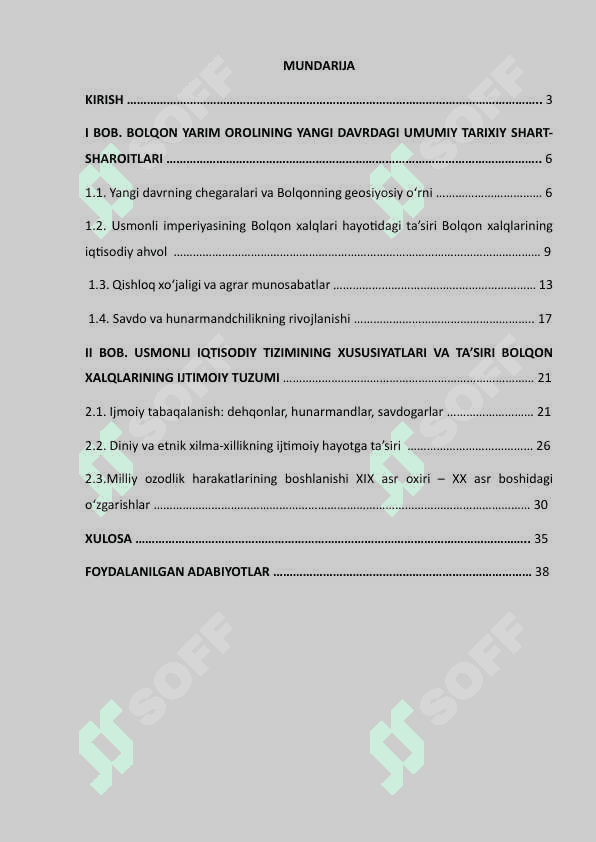 Yangi davrdagi Bolqon xalqining iqtisodiy - ijtimoiy ahvoli 2