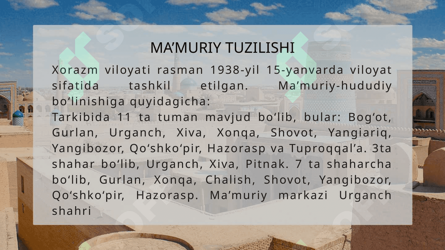 Xorazm viloyati haqida slayd 4
