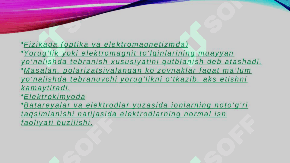 elektrodlarning qutblanishi 2