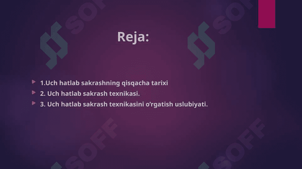 Uch hatlab sakrash texnikasi asoslari 2
