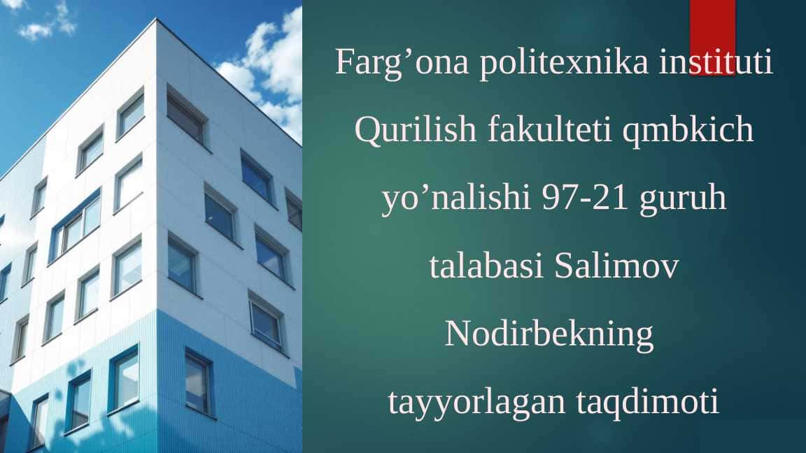 Pardozlash va issiqlik izolatsiya materyallarini ishlab chiqarish texnologyalari