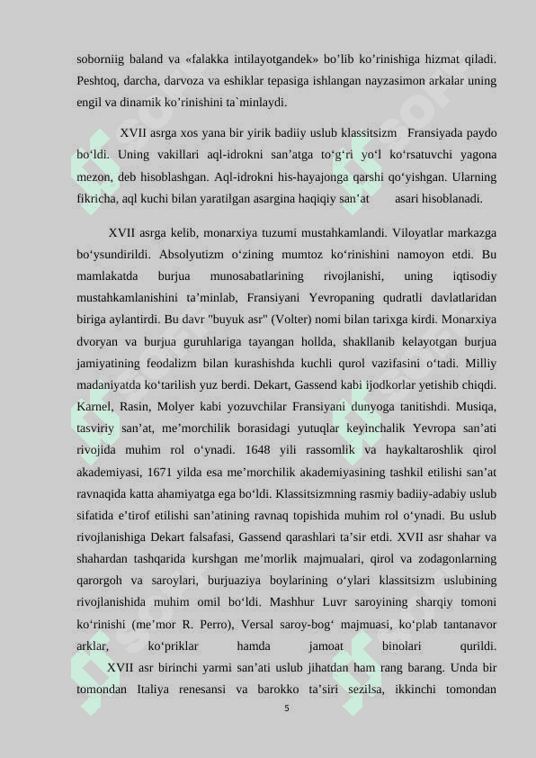 XV-XVII asrlarda Fransiya san’ati 5