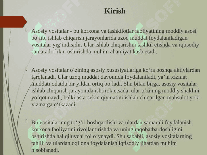 Asosiy vositalarning turkumlanishi 2