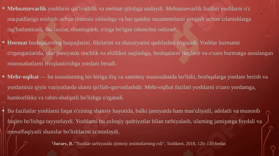Manaviy taraqqiyotini ta’minlashda yoshlarni ma’naviy axloqiy fazilatlarini rivojlantirish masalalari 6