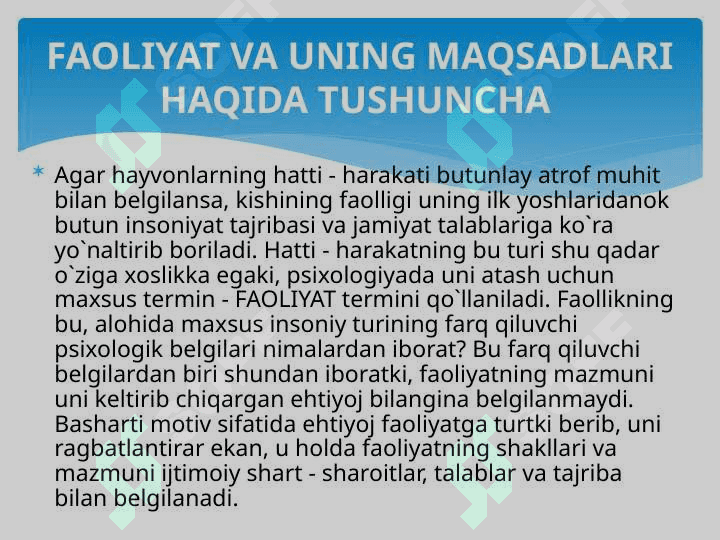 FAOLIYATI BORASIDA PSIXOLOGIK NAZARIYALAR 6