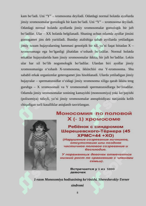 XROMOSOMA KASALLIKLARI 8