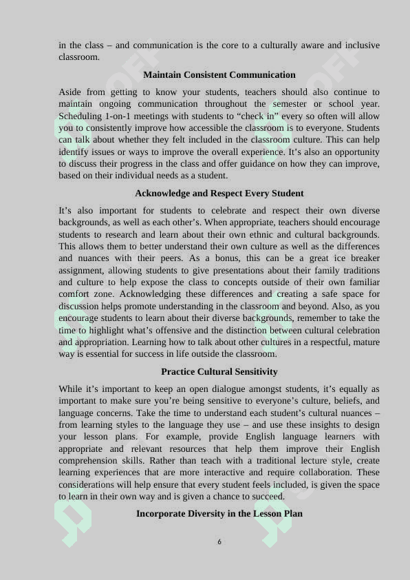 Teaching management of cultural differences 6