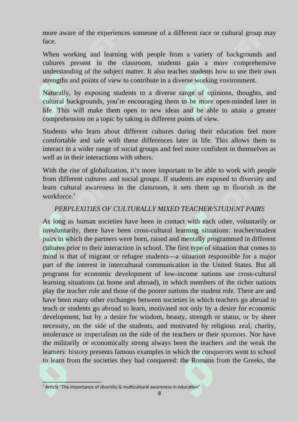 Teaching management of cultural differences 8