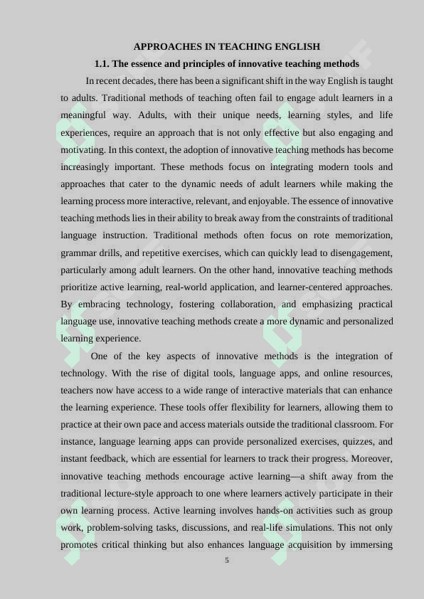 INNOVATIVE METHODS IN TEACHING ENGLISH TO ADULTS 5