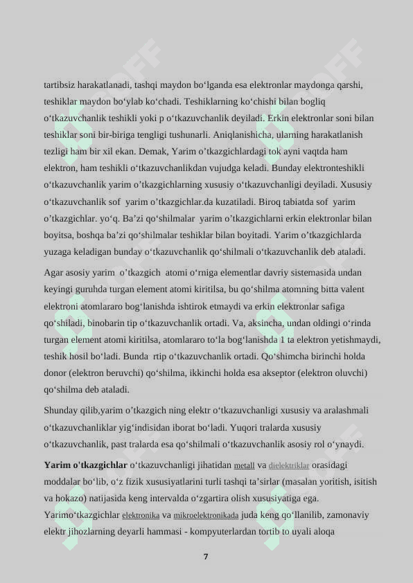 Yarim o’tkazgich parametrlarini o’lchash usullari 7
