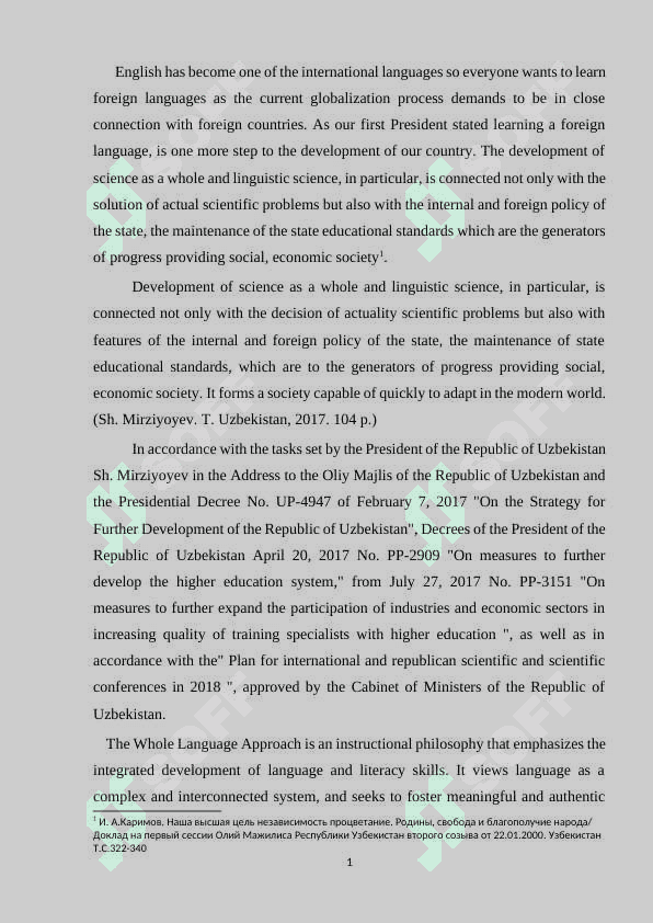 Theoretical aspects of the studied language 2