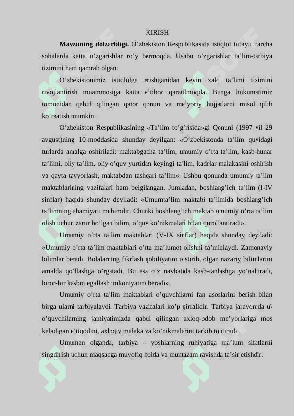 O’quvchilar bilan sinfdan va maktabdan tashqari tarbiyaviy ishlar 2