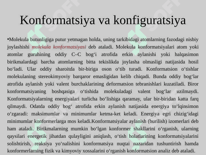 Molekulalarning fazoviy tuzulishi 2