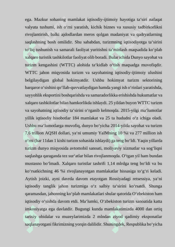 Turizmning iqtisodiyotga ta’siri 2
