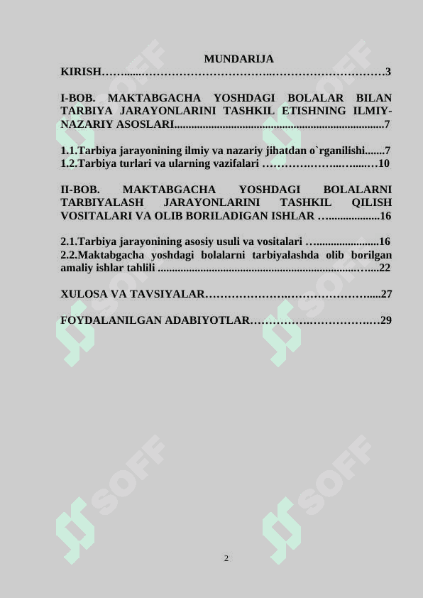MAKTABGACHA TA’LIMDA TARBIYA BERISH USULLARI VA VOSITALARI 2