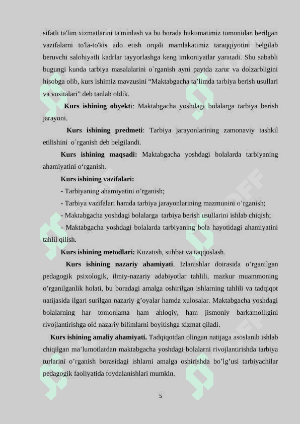 MAKTABGACHA TA’LIMDA TARBIYA BERISH USULLARI VA VOSITALARI 5