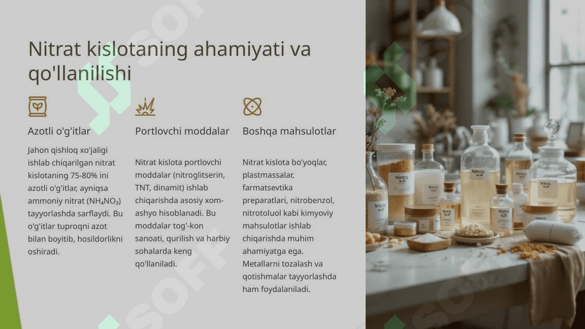 AMMIAKNI KATALITIK OKSIDLAB NITRAT KISLOTA OLISH 3