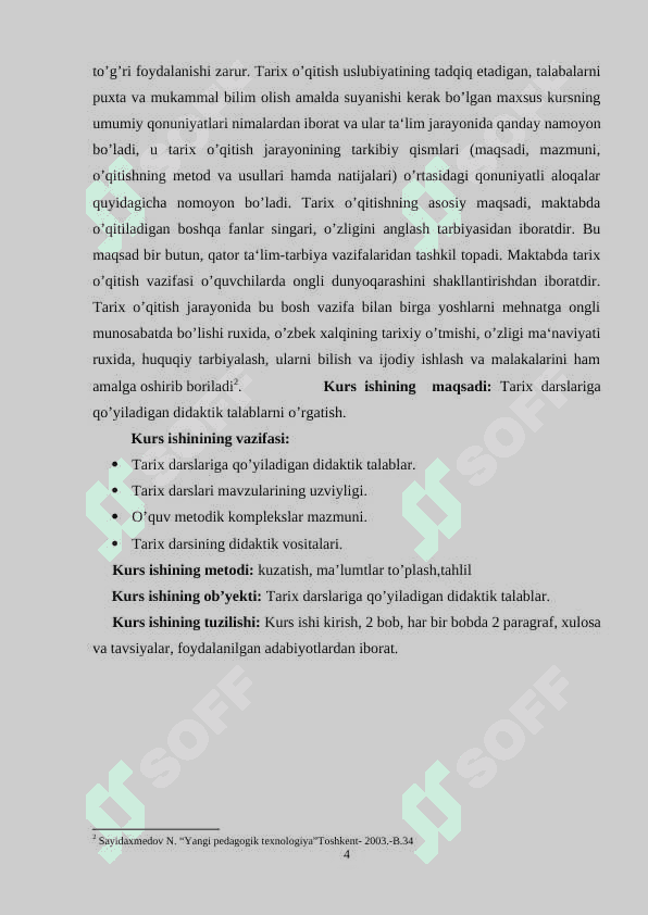 TARIX DARSLARIGA QO’YILADIGAN DIDAKTIK TALABLAR 4