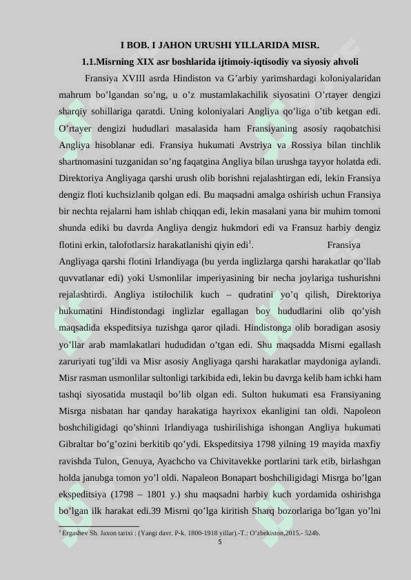 Birinchi jahon urushidan keyin Misrda ozodlik harakati 5