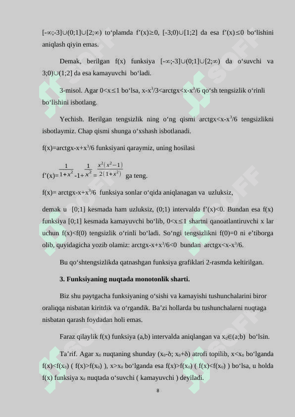 Funksiyani  to‘la tekshirish 8