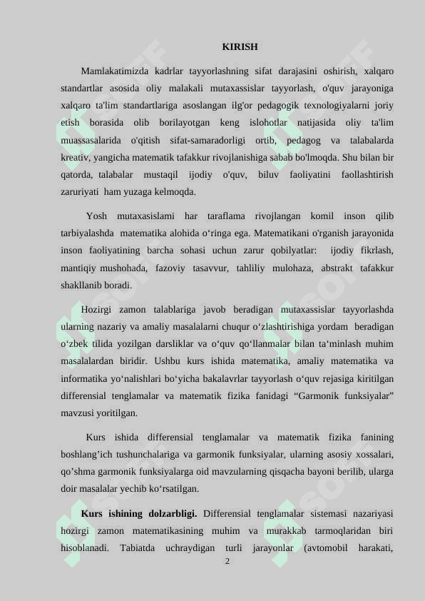 Garmonik funksiyalar 2