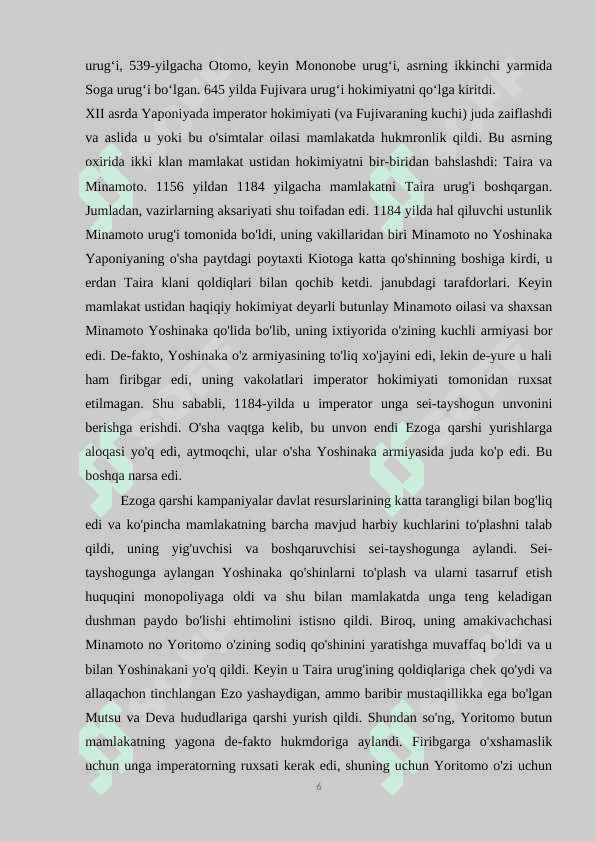 Syogunut davrida Yaponiyaning ijtimoiy-iqtisodiy va siyosiy rivojlanishi 6