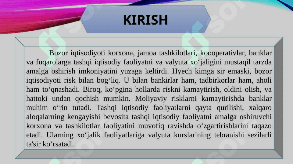 VALYUTA RISKLARI VA ULARNI BAHOLASH 2