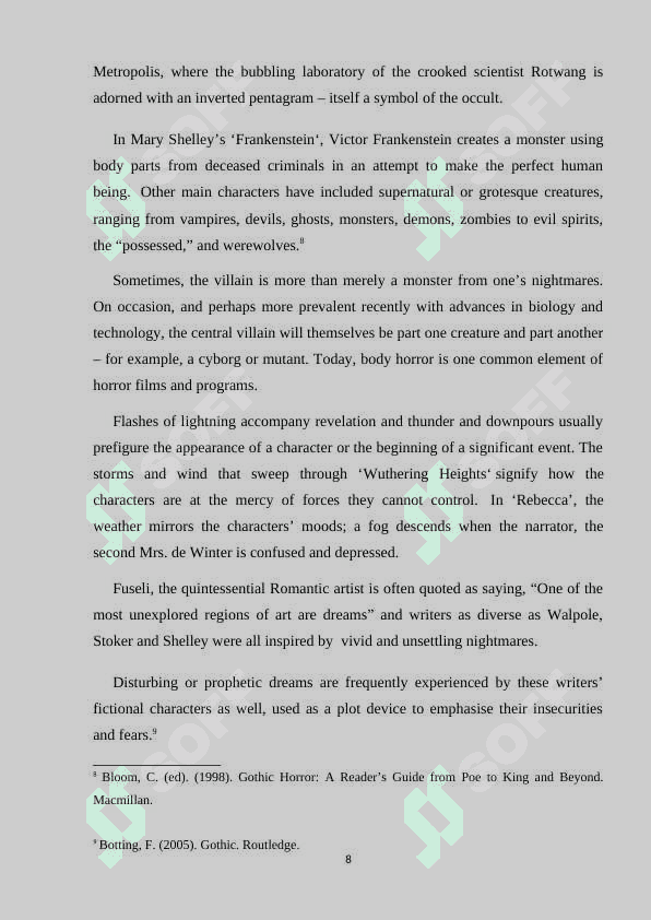 Gothic elements in the modern ENGLISH novel 8