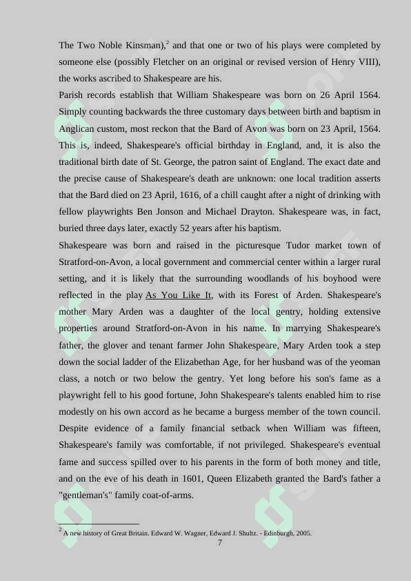 THE LIFE AND CREATIVE ACTIVITY OF WILLIAM SHAKESPEARE 7