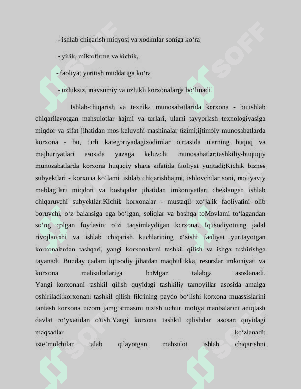 MAVZU:KORXONA BOZOR IQTISODIYOTI XO'JALIK SUBYEKTLARI kurs ishi 6
