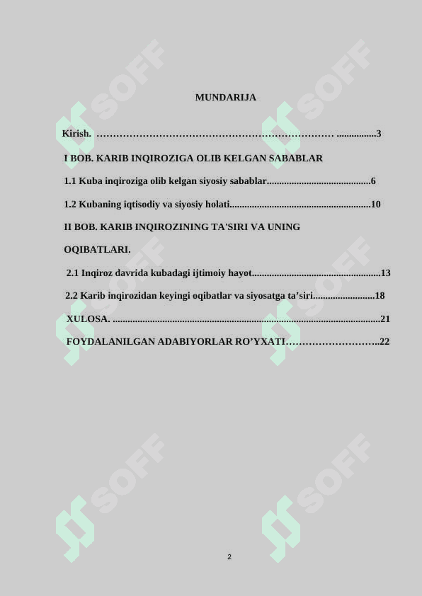 KARIB INQIROZINING SABAB VA OQIBATLARI 2