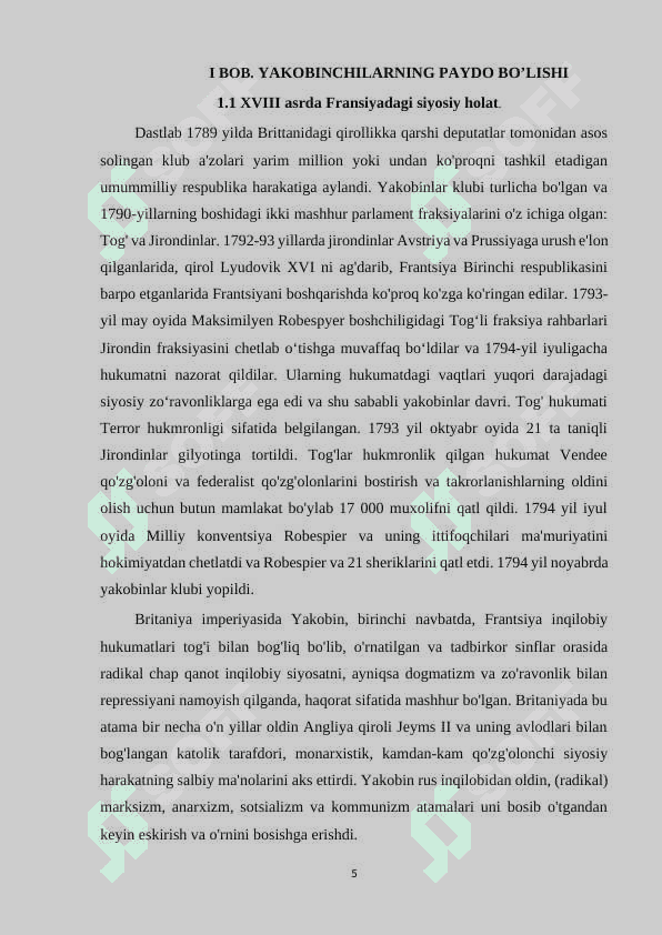 FRANSIYA YAKOBINCHILAR DAVRIDA 5