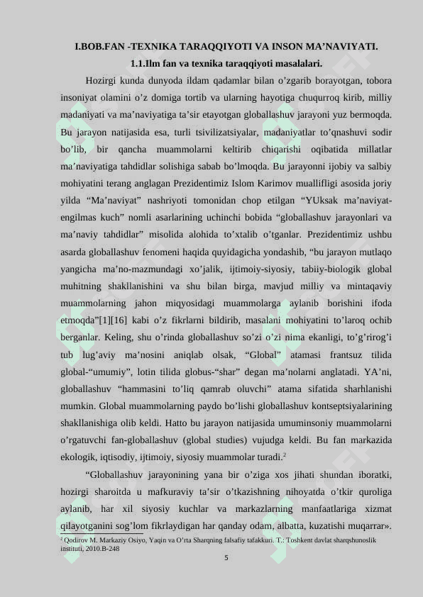 MA'NAVIYAT VA TEXNIKA TARAQQIYOTI 5