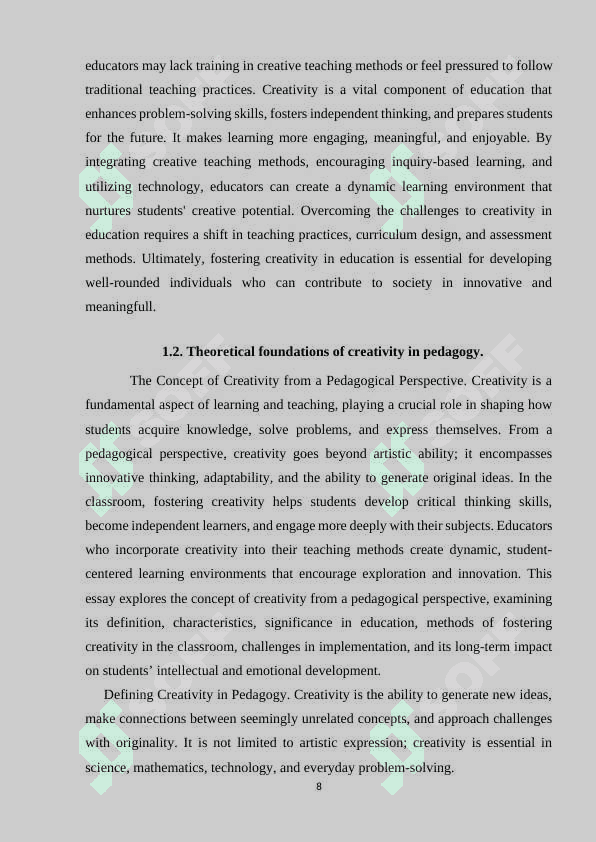 PRACTICE OF ORAL SPEECH THEME: DEVELOPMENT OF CREATIVE ABILITIES IN TEACHING 8